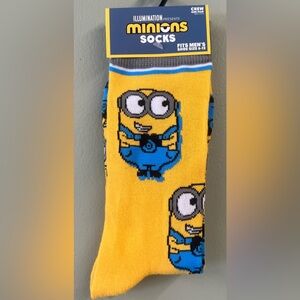 Minions, Despicable Me, Crew Socks Size 6-12 Men’s Unisex*BRAND NEW WITH TAGS